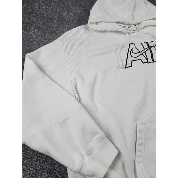 Nike Air‎ Hoodie Mens L  White Embroidered Logo Swoosh Mesh Embroidered Jordan - Picture 4 of 9